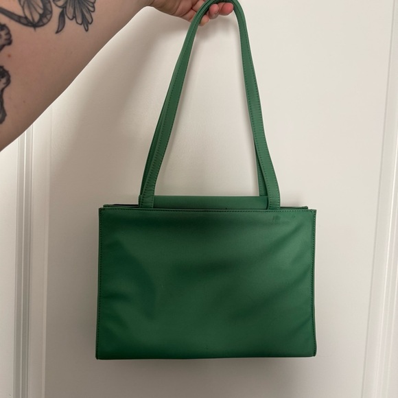 Kate Spade 90s Vintage Nylon Sam Shoulder Tote Bag Green - Picture 2 of 5